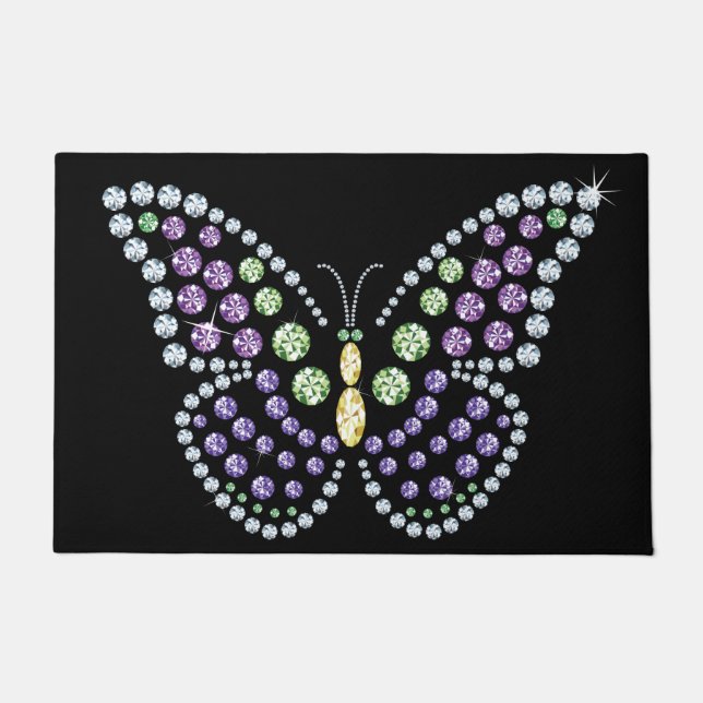 Tapete Rug da Borboleta Rhinestone, Molhada (Frente)