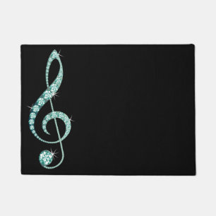 Tapete Rug de Nota Musical do Rhinestone