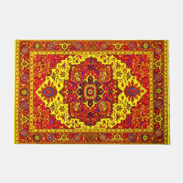 Tapete RUG PERSIAN - Vermelho e Amarelo (Frente)