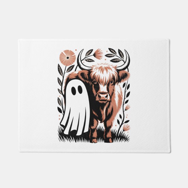 Tapete Russo Vaca Highland Ghost Halloween (Frente)