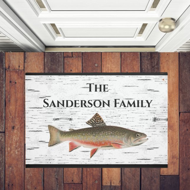 Tapete Rustic Aspen Latido Trout pescador Lake House (Criador carregado)