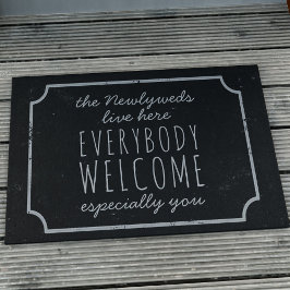 Tapete Rustic Black and White Todos Bem-Vindos Doormat