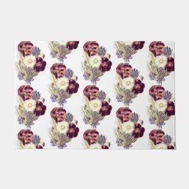 Tapete Rustic Burgundy White Blue Flowers Buquê Floral
