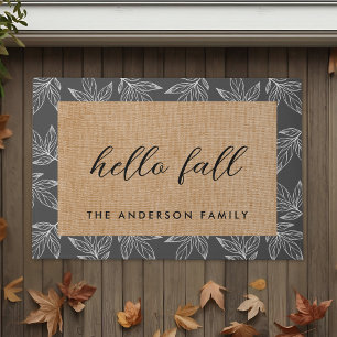 Tapete Rustic Burlap Fall Deixa Olá Fall Family Name