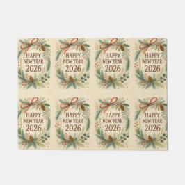 Tapete rustic happy new year 2026 welcome mat