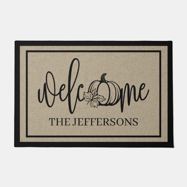 Tapete Rustic Pumpkin Charm Welcome (Frente)