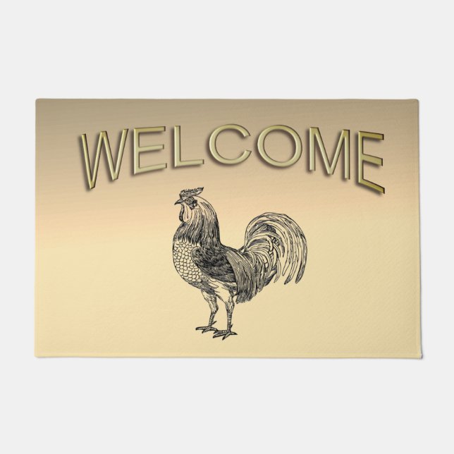 Tapete Rustic Rooster Welcome (Frente)