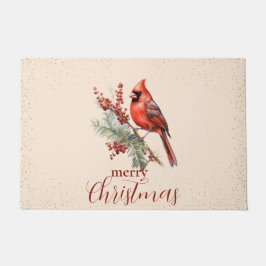 Tapete Rustic Watercolor Winter Cardinal Holly Branch