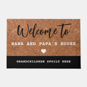 Tapete Rustic Welcome to Nana and Papa's House Coir