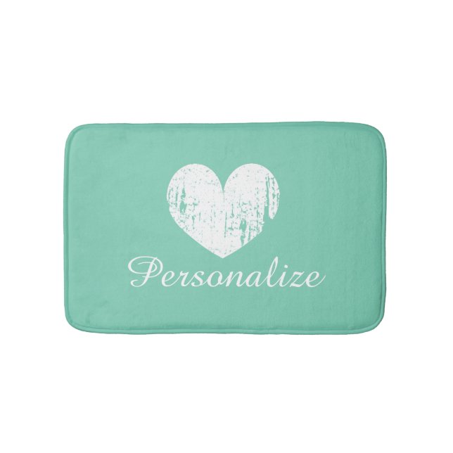 Tapete rústico da esteira de banho do coração do (frente)