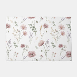 Tapete Sage Rosa Verde Flor Silvestre Aquarela