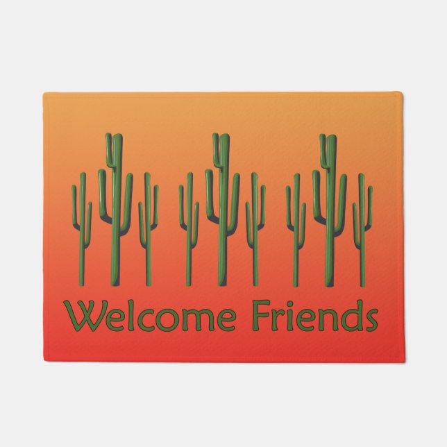 Tapete Saguaro Cactus Desert Sunset Doormat (Frente)
