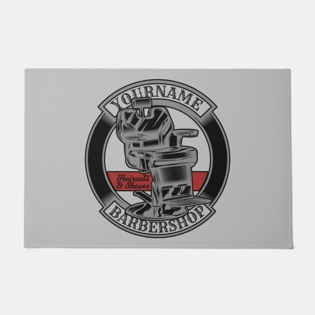 Tapete Salão de Cadeira Barber do Barber do Retro Persona (Frente)