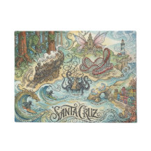 Santa Cruz Califórnia Mapa Ilustrado Mítico