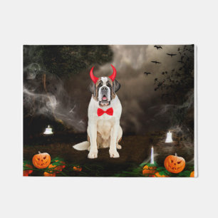 Tapete Santo Bernard Dog em Figurino de Halloween