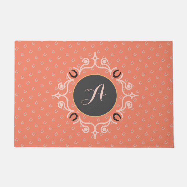 Tapete Sapato de Cavalo Sortudo Monograma Equestre (Frente)