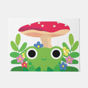 Tapete Sapo de Cottagecore de Cartoon Bonito com Cogumelo