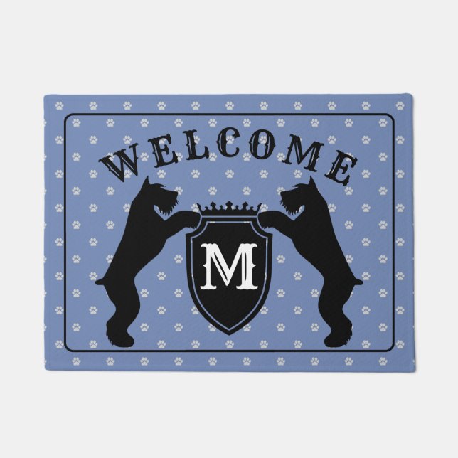 Tapete Schnauzer gigante customizável Doormatnt (Frente)