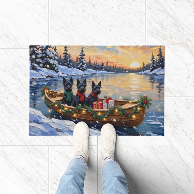 Tapete Scottish Terrier Christmas Boat Holiday (Interior)