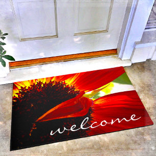 Tapete Script de Boas-vindas do Moderno Red Gerber Daisy