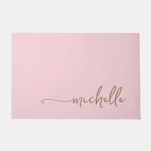 Script de Caligrafia Moderna a Ouro Rosa Bege