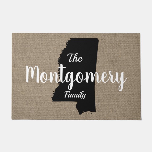 Tapete Script de Silhouette & Faux Burlap do Mississippi (Frente)