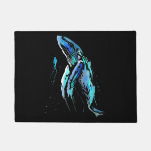 Tapete Scuba Diver Humpback Baleia Nadando Presente