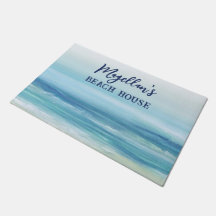 Sea Blue Watercolor Ocean Waves Coaster Beach