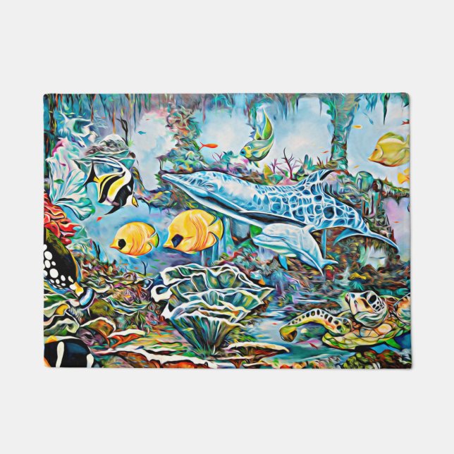 Tapete Sea Creatures Beach House Door Mat (Frente)