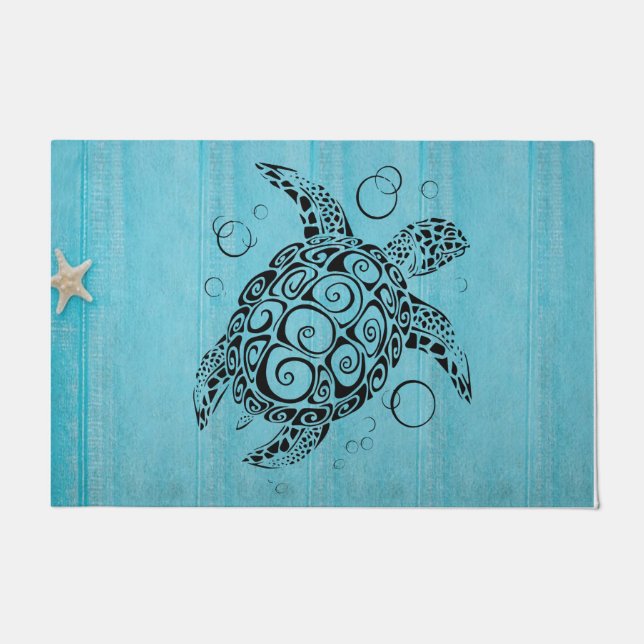 Tapete Sea Turtle doormat, Coastal doormat, Beach House (Frente)