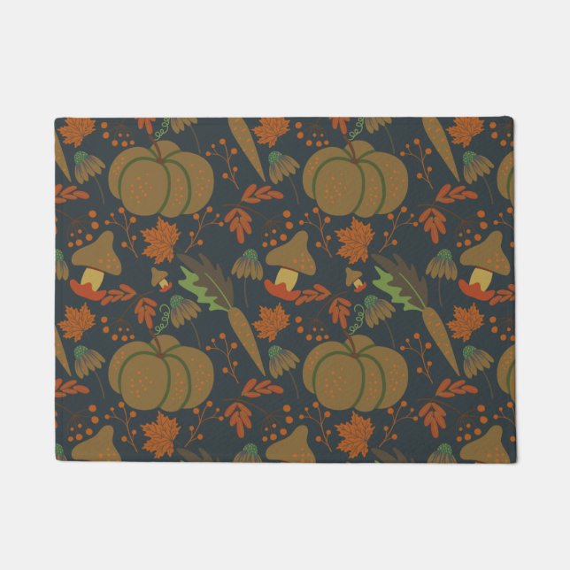 Tapete Seamless pattern Pumpkin & carrot dark background (Frente)