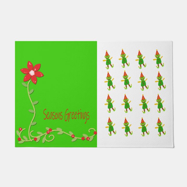 Tapete Seasons Saudações Elf, Natal Matt Doormat (Frente)