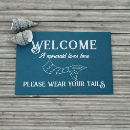 Tapete Sereia Vive Aqui Uma Engraçada Porta De Teal