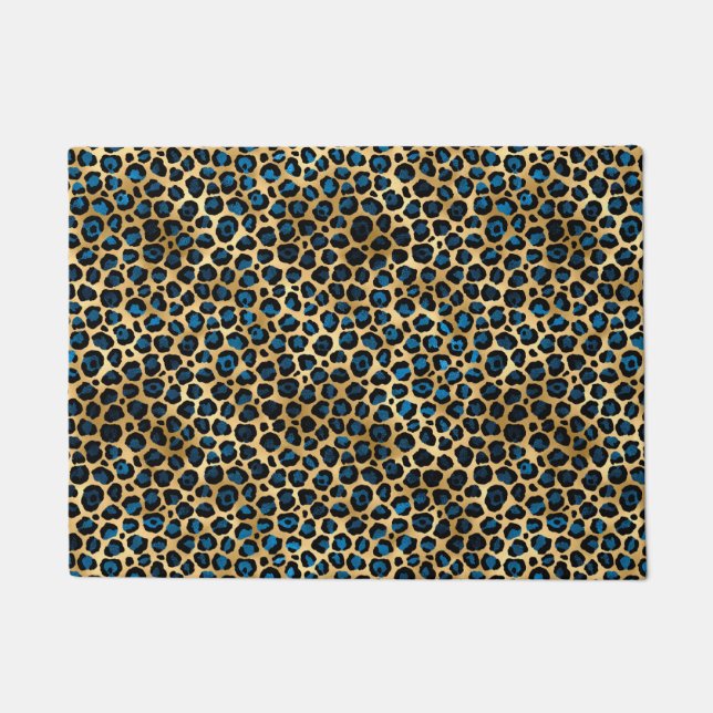 Tapete Série Blue and Gold Leopard Design 4 (Frente)