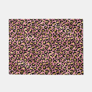 Tapete Série de Design Leopardo Rosa e Dourado 15