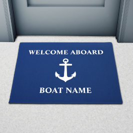 Tapete Seu nome de barco Anchor Blue Welcome Aboard