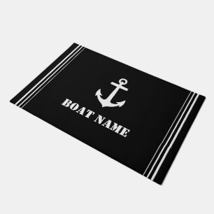 Tapete Seu nome de barco Ancora chic preto