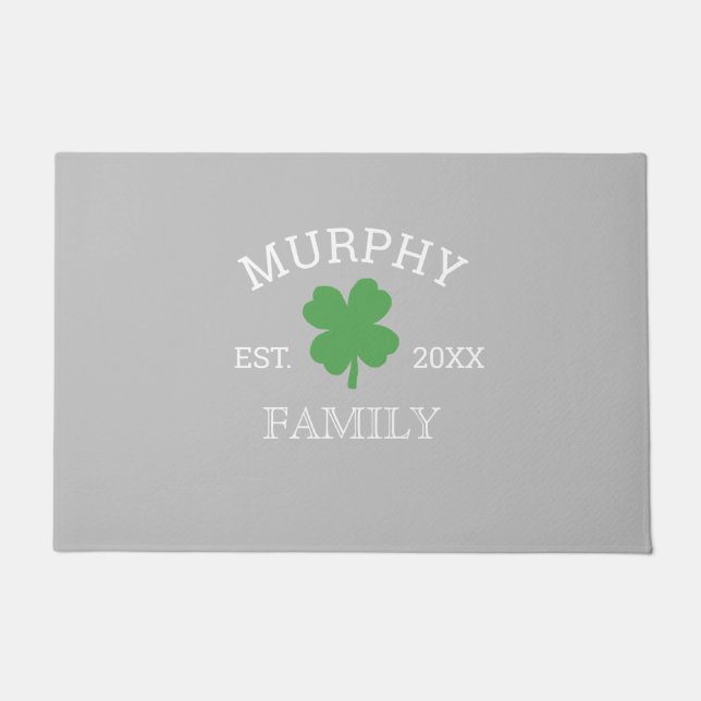 Tapete Shamrock Custom Irish Family Doormat (Frente)