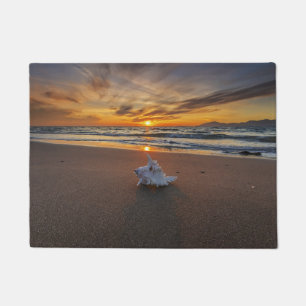 Tapete Shell na praia na ilha do por do sol Kos
