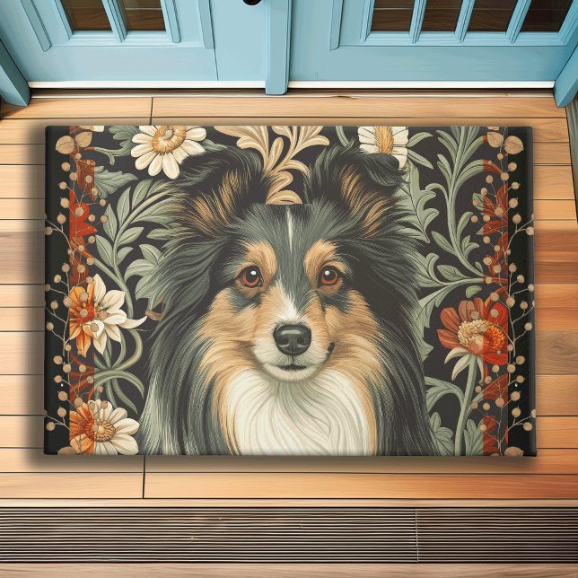 Tapete Sheltie or Collie Dog in William Morris Style (Criador carregado)