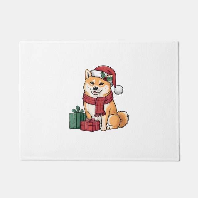 Tapete Shiba Inu Feliz Natal Cachorros Natal (Frente)