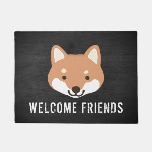 Tapete Shiba Sorrindo Enfrentando Cachorro Personalizado
