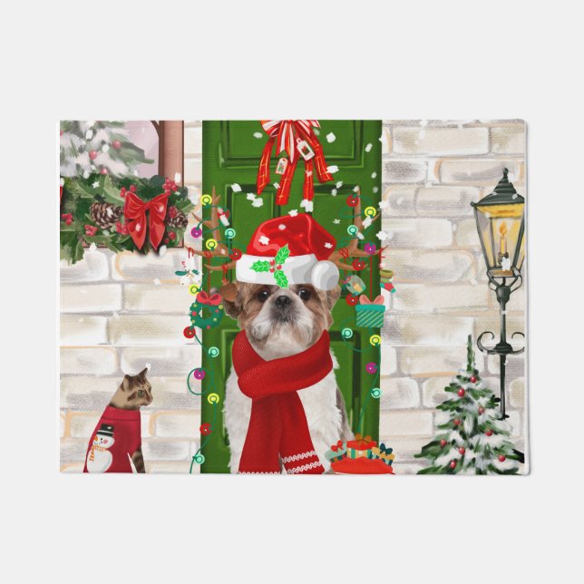 Tapete Shih Tzu Dog Natal (Frente)