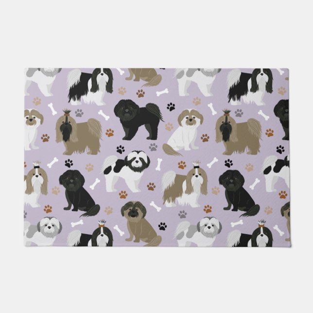 Tapete Shih Tzu Dogs Paws e Bones Doormat (Frente)