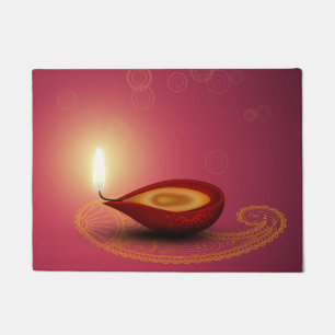 Tapete Shiny Happy Diwali Diya - Porta