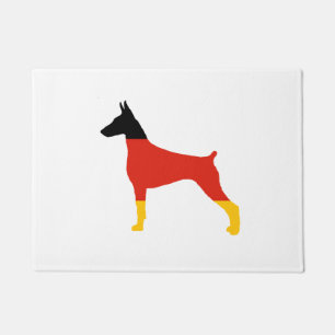 Tapete silhueta de bandeira alemã doberman pinscher