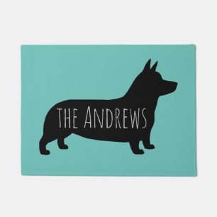 Tapete Silhueta de Pembroke Welsh Corgi com Texto Persona