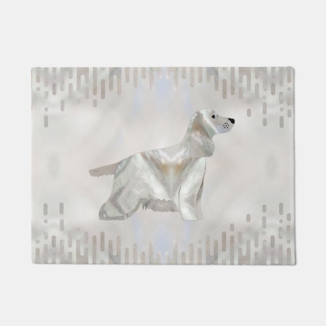 Tapete Silhueta de pérolas do Cocker Spaniel (Frente)