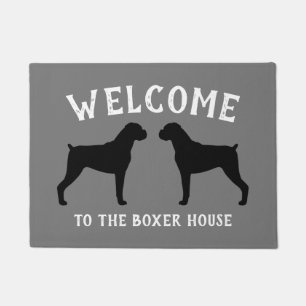 Tapete Silhuetas da Raça de Cachorro Boxer com Orelhas Na