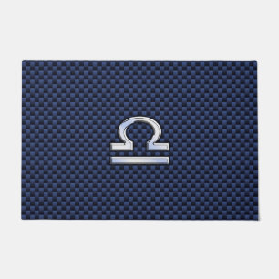 Tapete Silver Libra Zodiac Símbolo Marinho Fibra Azul de